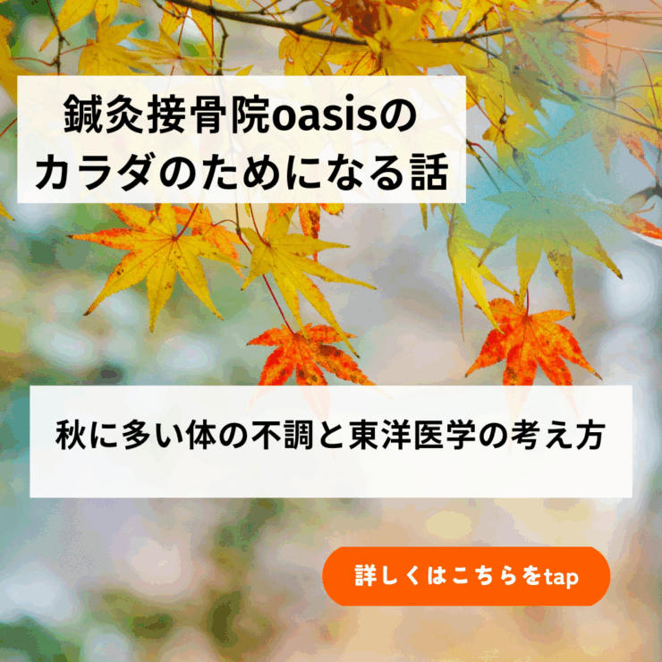 秋に多い体の不調と東洋医学の考え方｜ 葛飾区 京成立石駅徒歩5分 鍼灸接骨院oasis